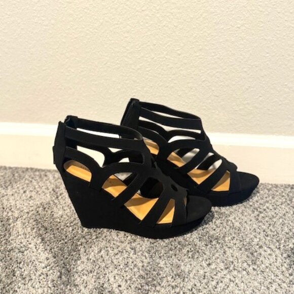 Marco Republic Wedges / BRAND NEW / NEVER WORN / SIZE 10 / BLACK - Picture 1 of 6